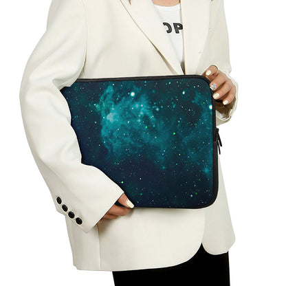 Dark Teal Galaxy Space Print Laptop Sleeve