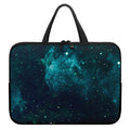 Dark Teal Galaxy Space Print Laptop Sleeve With Handle