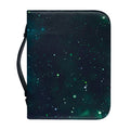Dark Teal Galaxy Space Print Leather Bible Cover