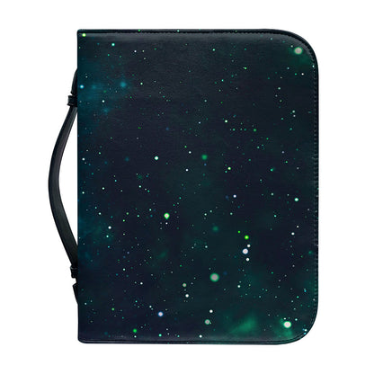 Dark Teal Galaxy Space Print Leather Bible Cover