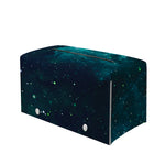 Dark Teal Galaxy Space Print Leather Tissue Box Cover