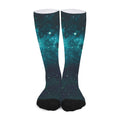 Dark Teal Galaxy Space Print Long Socks