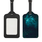 Dark Teal Galaxy Space Print Luggage Tag