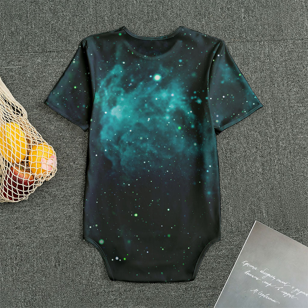 Dark Teal Galaxy Space Print Men's Bodysuit