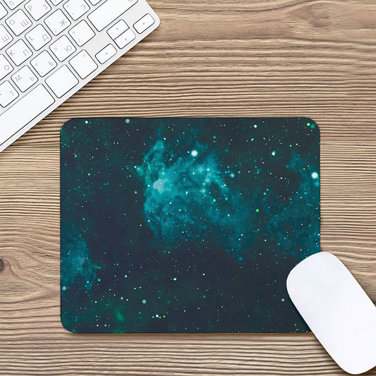 Dark Teal Galaxy Space Print Mouse Pad