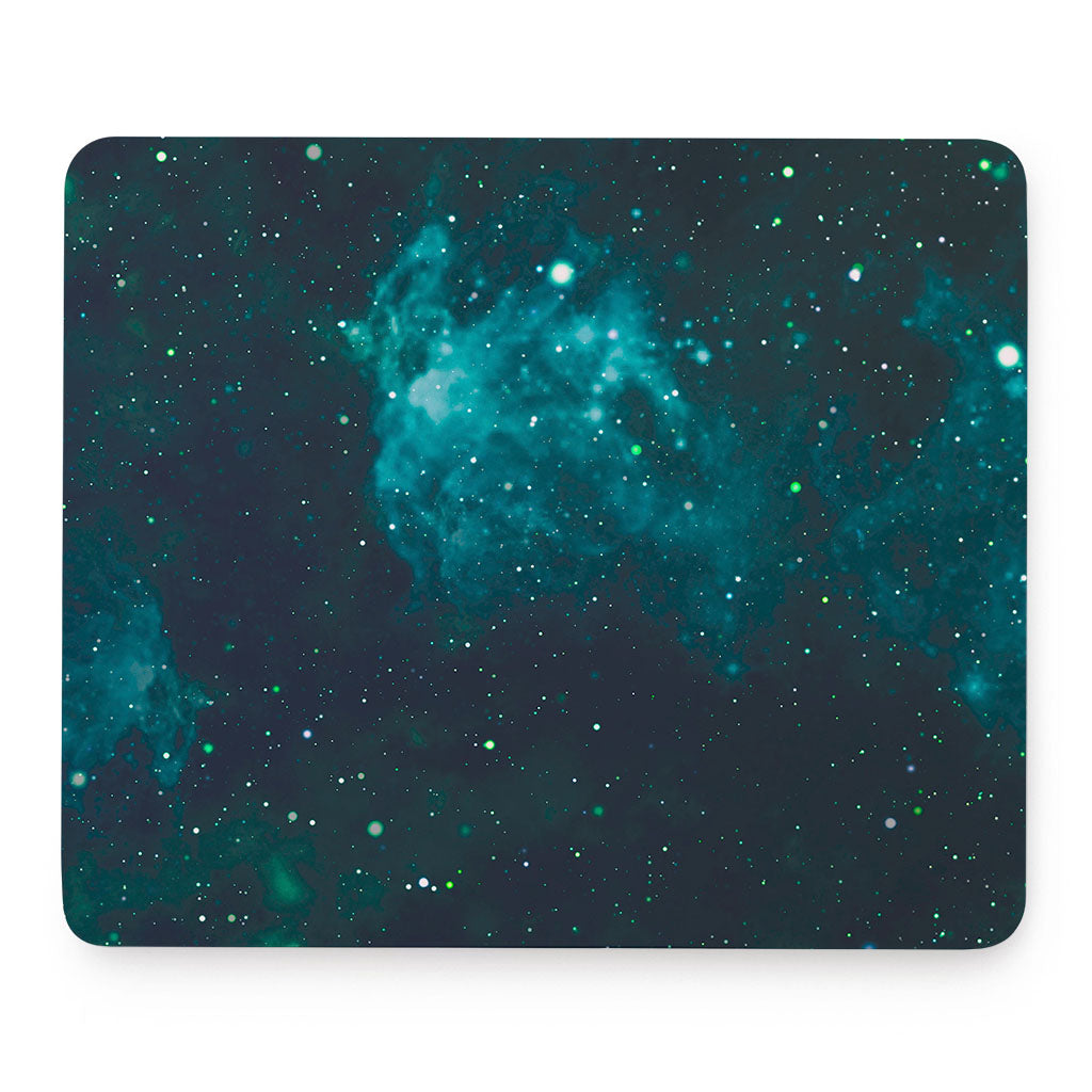 Dark Teal Galaxy Space Print Mouse Pad