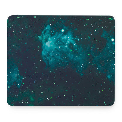 Dark Teal Galaxy Space Print Mouse Pad