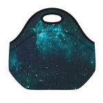 Dark Teal Galaxy Space Print Neoprene Lunch Bag