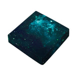 Dark Teal Galaxy Space Print Outdoor Seat Cushion Cover