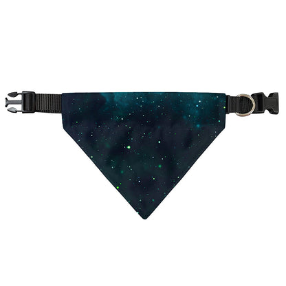 Dark Teal Galaxy Space Print Over The Collar Dog Bandana