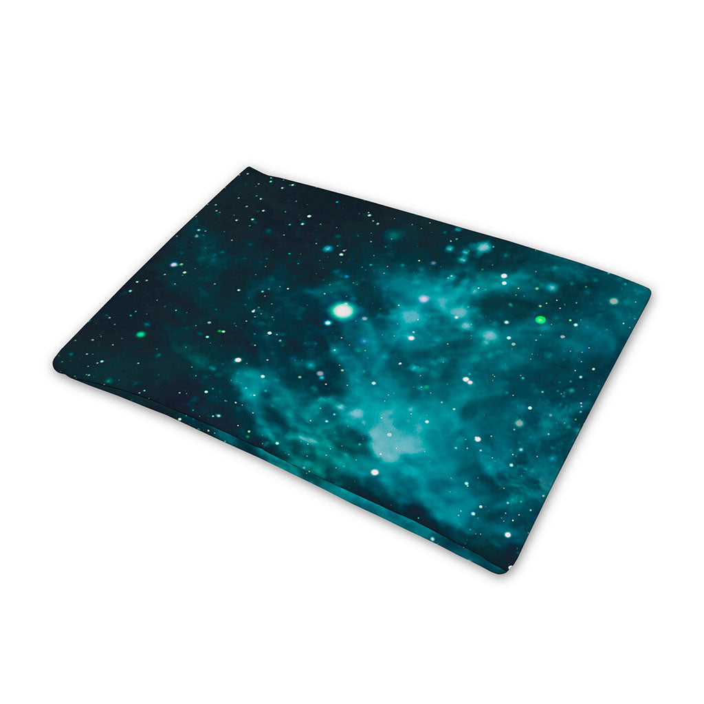 Dark Teal Galaxy Space Print Pet Cooling Mat Cover