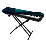 Dark Teal Galaxy Space Print Piano Keyboard Cover