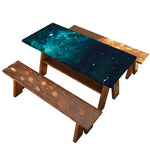 Dark Teal Galaxy Space Print Picnic Table Cover