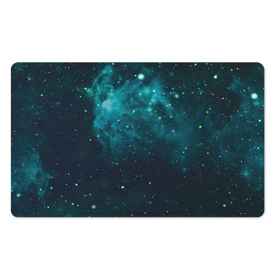 Dark Teal Galaxy Space Print Polyester Doormat