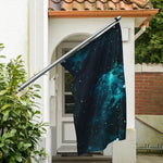 Dark Teal Galaxy Space Print Polyester Flag