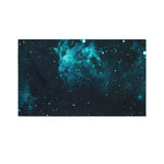 Dark Teal Galaxy Space Print Polyester Flag