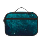 Dark Teal Galaxy Space Print Portable Lunch Bag