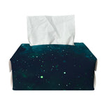Dark Teal Galaxy Space Print Rectangle Tissue Box Cover