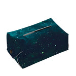 Dark Teal Galaxy Space Print Rectangle Tissue Box Cover