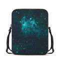 Dark Teal Galaxy Space Print Rectangular Crossbody Bag