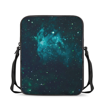 Dark Teal Galaxy Space Print Rectangular Crossbody Bag