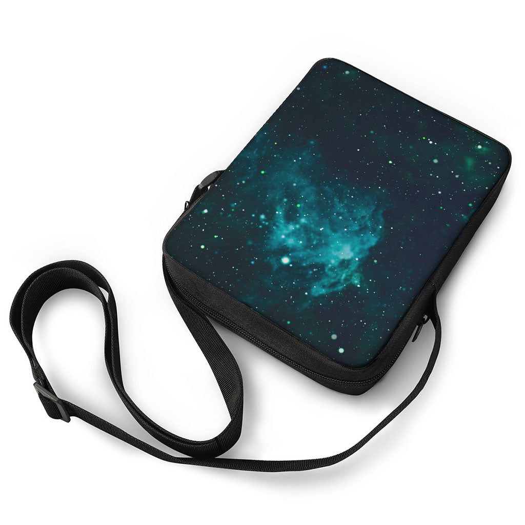 Dark Teal Galaxy Space Print Rectangular Crossbody Bag