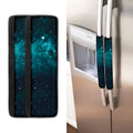 Dark Teal Galaxy Space Print Refrigerator Handle Covers