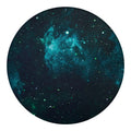 Dark Teal Galaxy Space Print Round Blanket