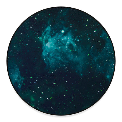 Dark Teal Galaxy Space Print Round Floor Mat