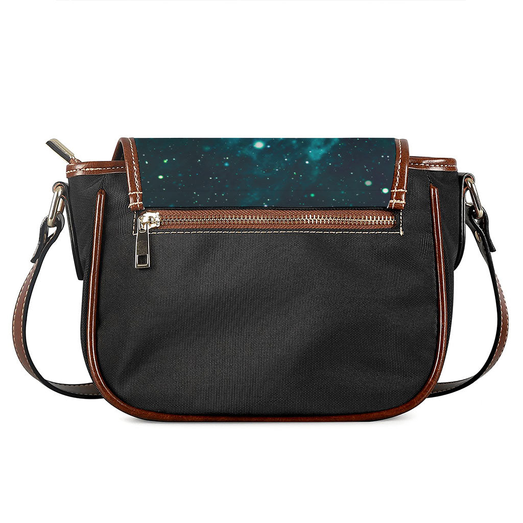Dark Teal Galaxy Space Print Saddle Bag