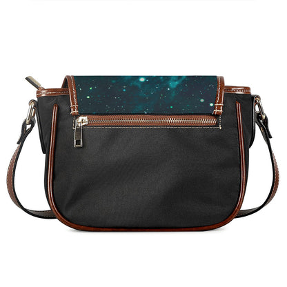 Dark Teal Galaxy Space Print Saddle Bag