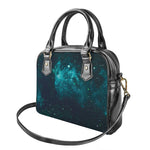 Dark Teal Galaxy Space Print Shoulder Handbag