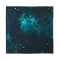 Dark Teal Galaxy Space Print Silk Bandana