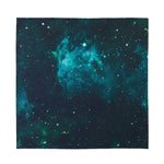 Dark Teal Galaxy Space Print Silk Bandana