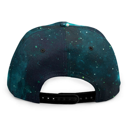 Dark Teal Galaxy Space Print Snapback Cap