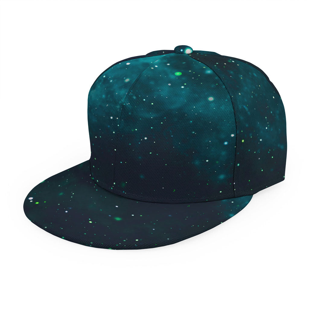 Dark Teal Galaxy Space Print Snapback Cap