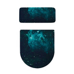Dark Teal Galaxy Space Print Toilet Lid And Tank Cover Set