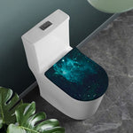 Dark Teal Galaxy Space Print Toilet Lid Cover