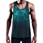 Dark Teal Galaxy Space Print Training Tank Top