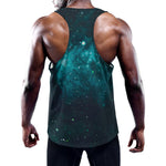 Dark Teal Galaxy Space Print Training Tank Top