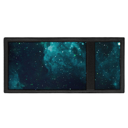 Dark Teal Galaxy Space Print Trifold Wallet