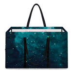 Dark Teal Galaxy Space Print Utility Tote Bag