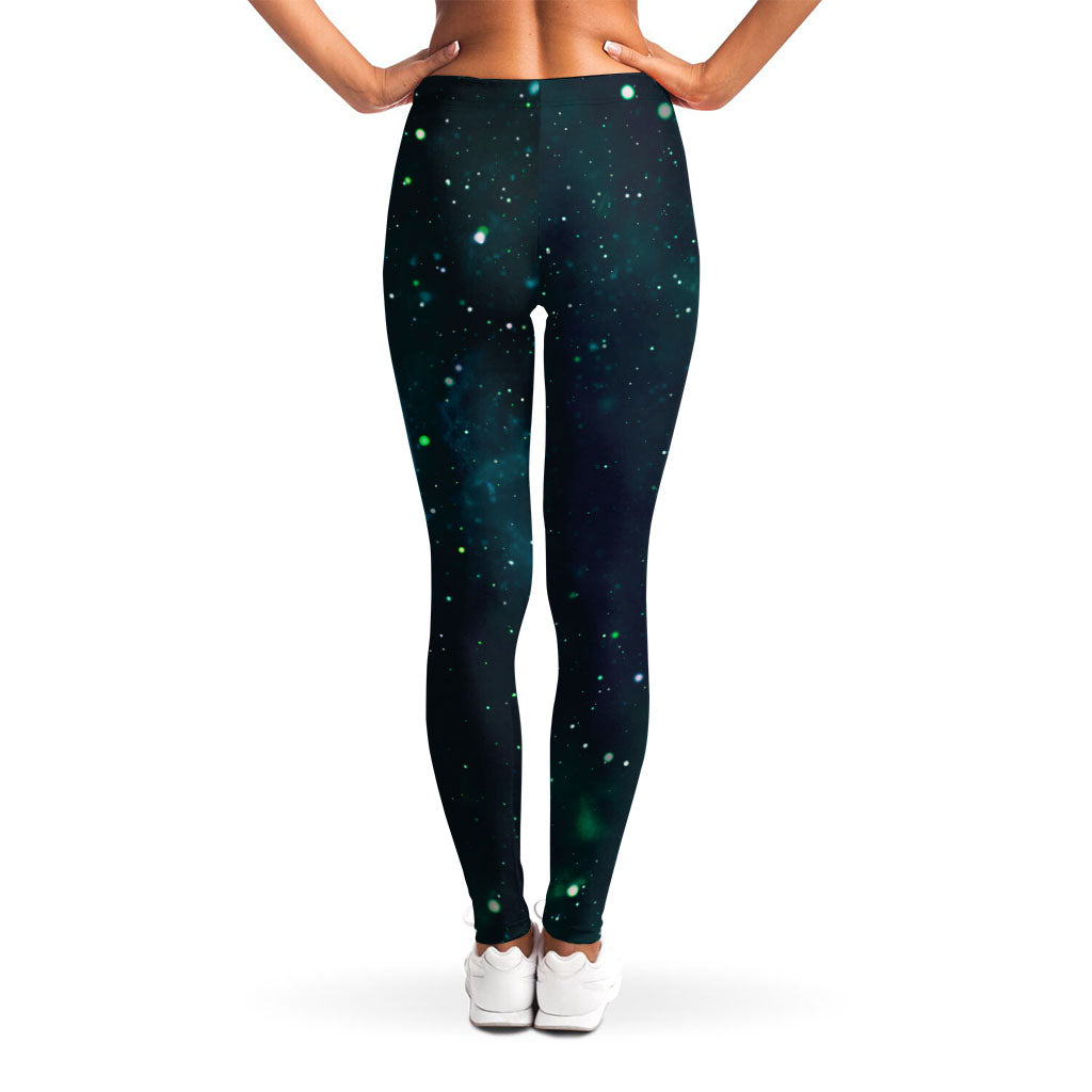 Dark Teal Galaxy Space Print Women's Leggings