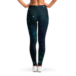 Dark Teal Galaxy Space Print Women's Leggings