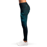 Dark Teal Galaxy Space Print Women's Leggings