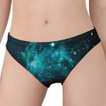 Dark Teal Galaxy Space Print Women's Panties