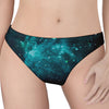 Dark Teal Galaxy Space Print Women's Thong