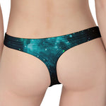 Dark Teal Galaxy Space Print Women's Thong