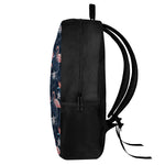 Dark Tropical Flamingo Pattern Print 17 Inch Backpack