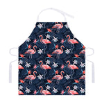 Dark Tropical Flamingo Pattern Print Adjustable Apron